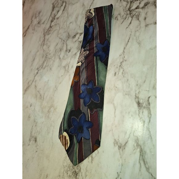 Chez Raffe Men's Suit Tie Flora Print Necktie - Picture 2 of 5